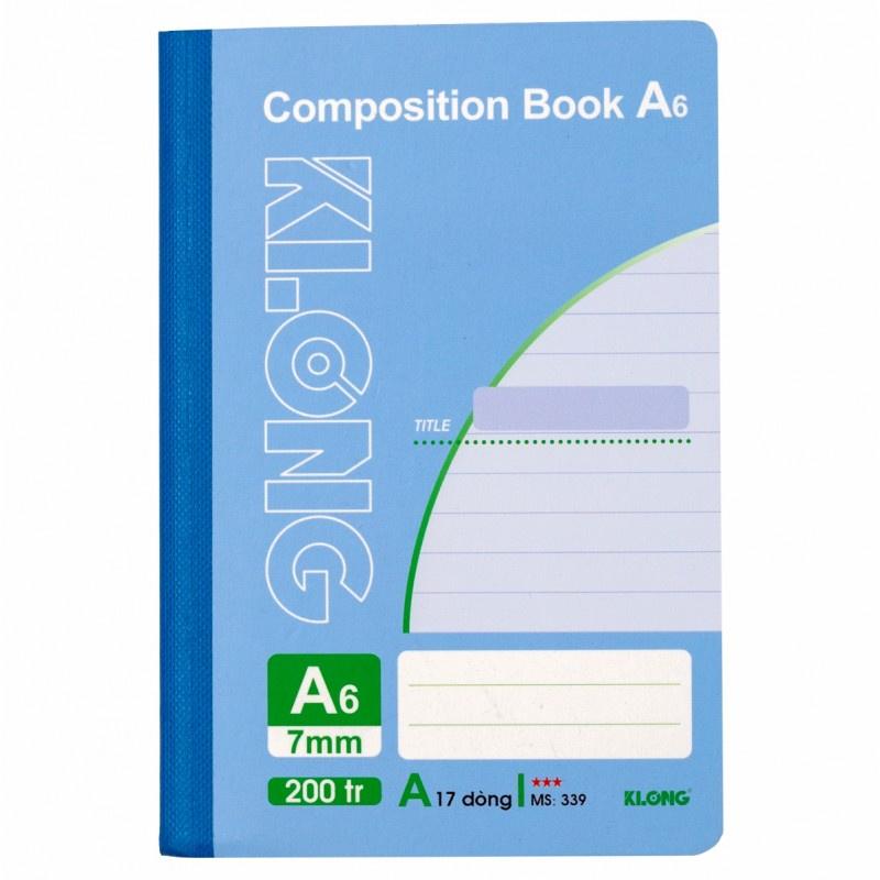 Sổ kẻ ngang may dán gáy Composition book A6 200 trang 58/92; MS: 339