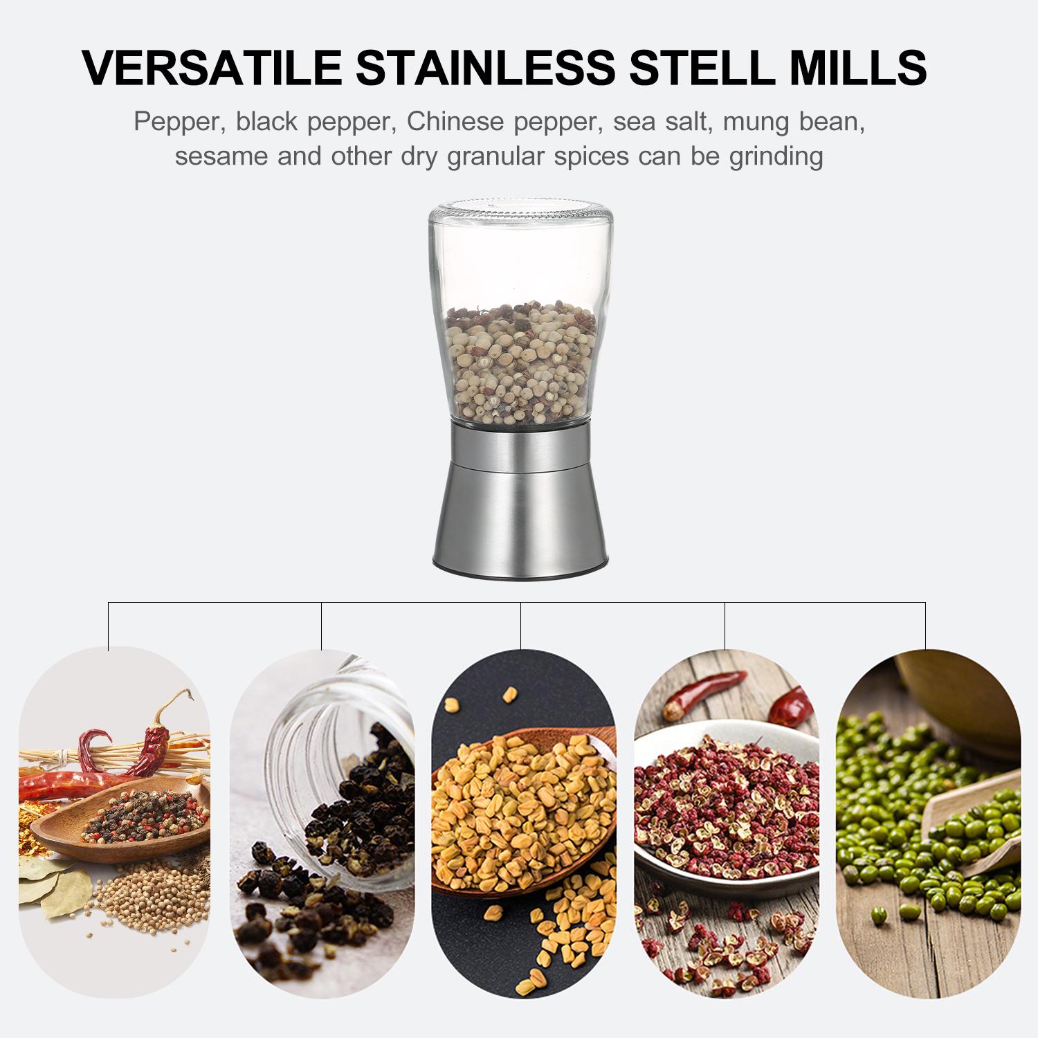 Máy xay muối và hạt tiêu bằng thép không gỉ 304 có nắp đậy