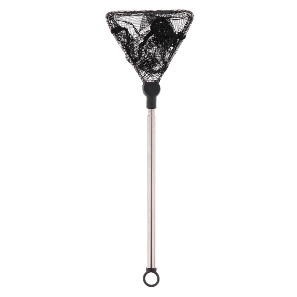 Mini Aquarium Fish Tank Net with Extendable Long Handle for Tank Black