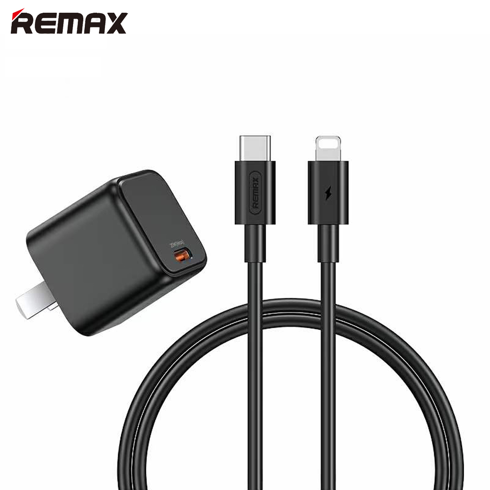 Bộ Sạc Nhanh Remax RP-U7 PD QC 20W Kèm Cáp sạc cho Iphone , Ipad , màu đen - Hàng Chính Hãng