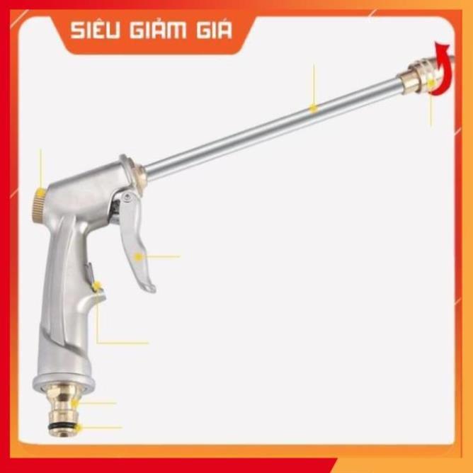 Bộ dây vòi xịt nước rửa xe, tưới cây . tăng áp 3 lần, loại 20m 206701-2 đầu đồng, cút, + tặng đai