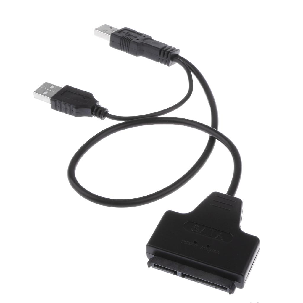 USB 2.0 to SATA 22Pin Adapter Y-Cable with USB Power Cable for 2.5" SATA SSD