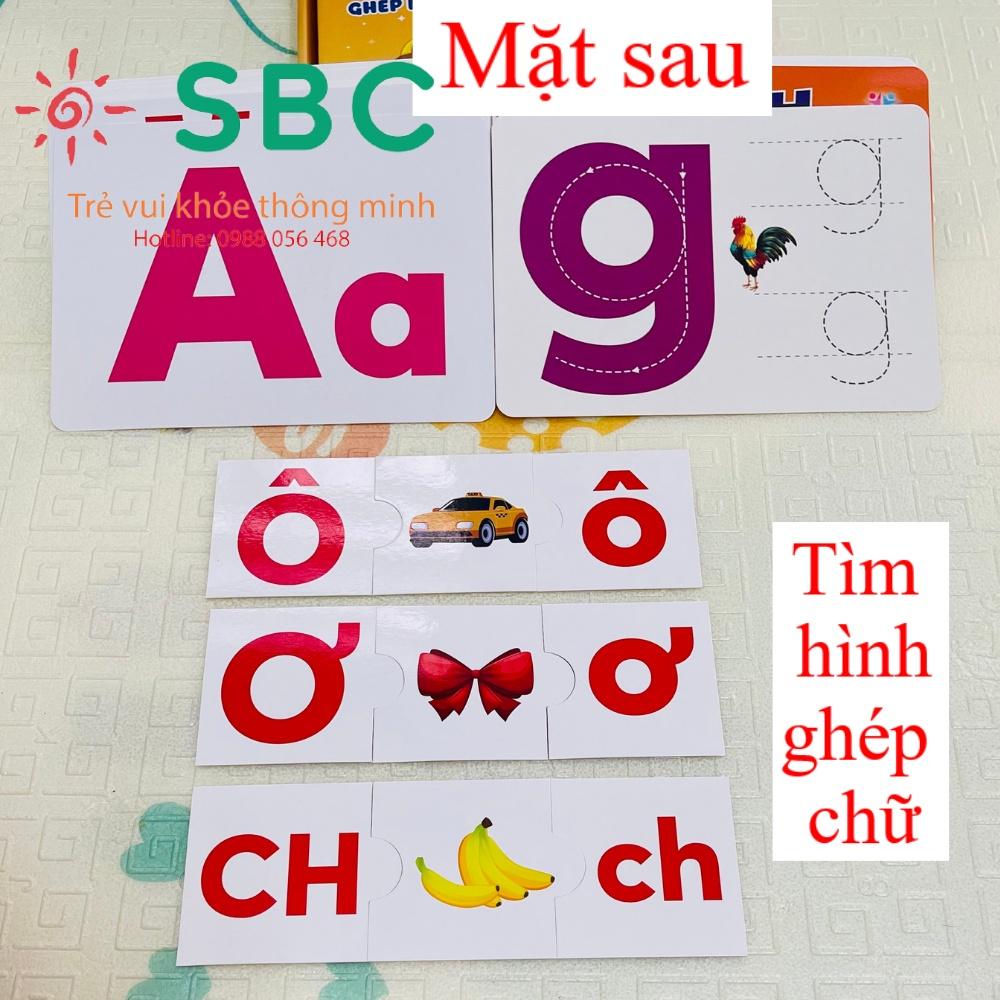 Bộ thẻ học chữ cái chữ số + ghép hình+ tập viết xóa + tặng kèm bút có đầu xóa cán bóng