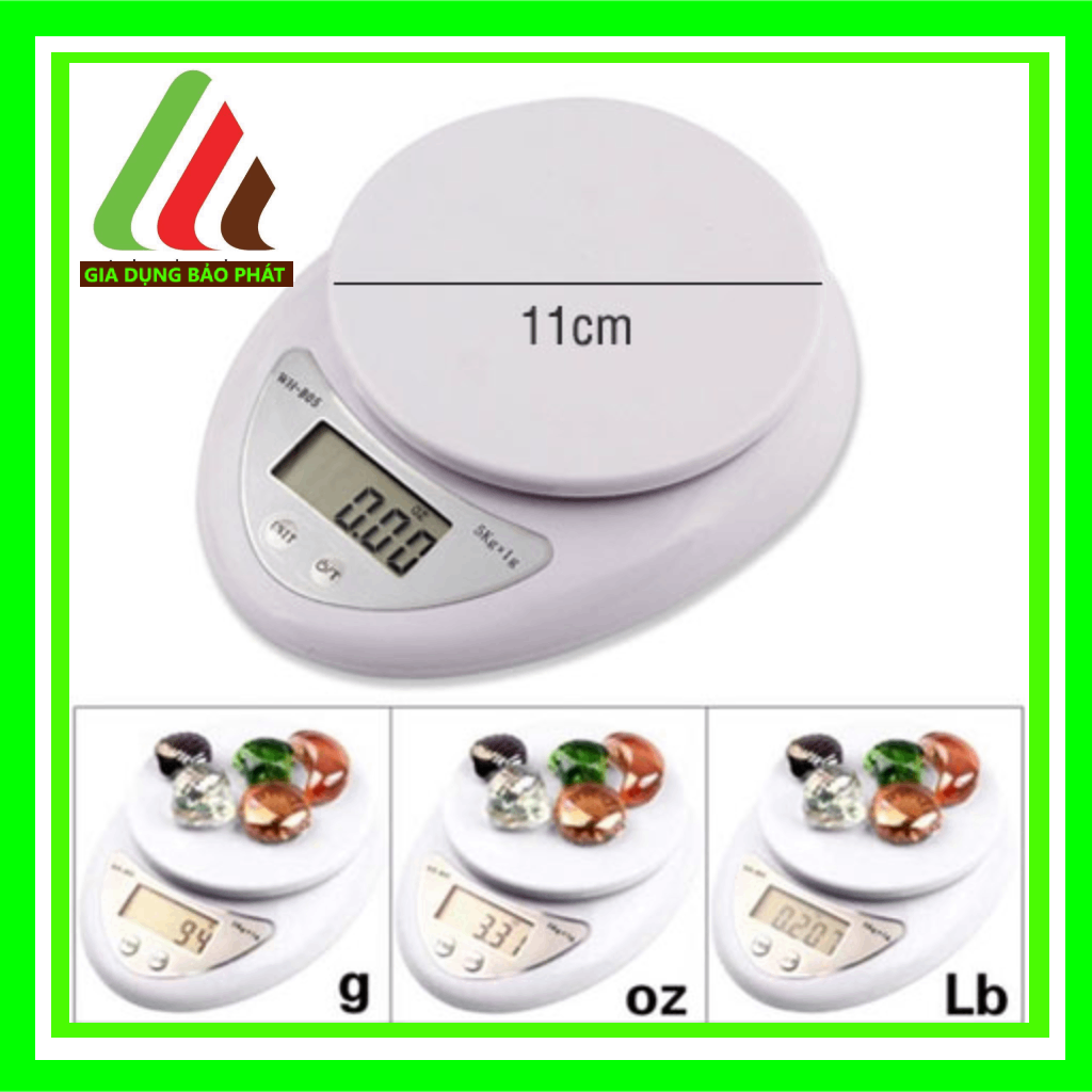 Cân tiểu ly điện tử mini nhà bếp thông minh cân được từ 1g đến 5kg làm bánh cân thực phẩm chính xác cao