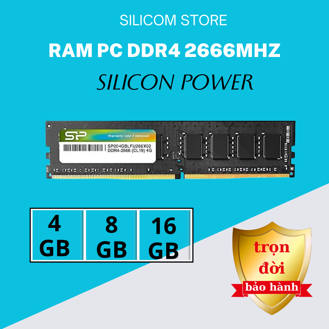 RAM Desktop Silicon Power 16GB DDR4 2666MHz CL19 UDIMM - Hàng chính hãng