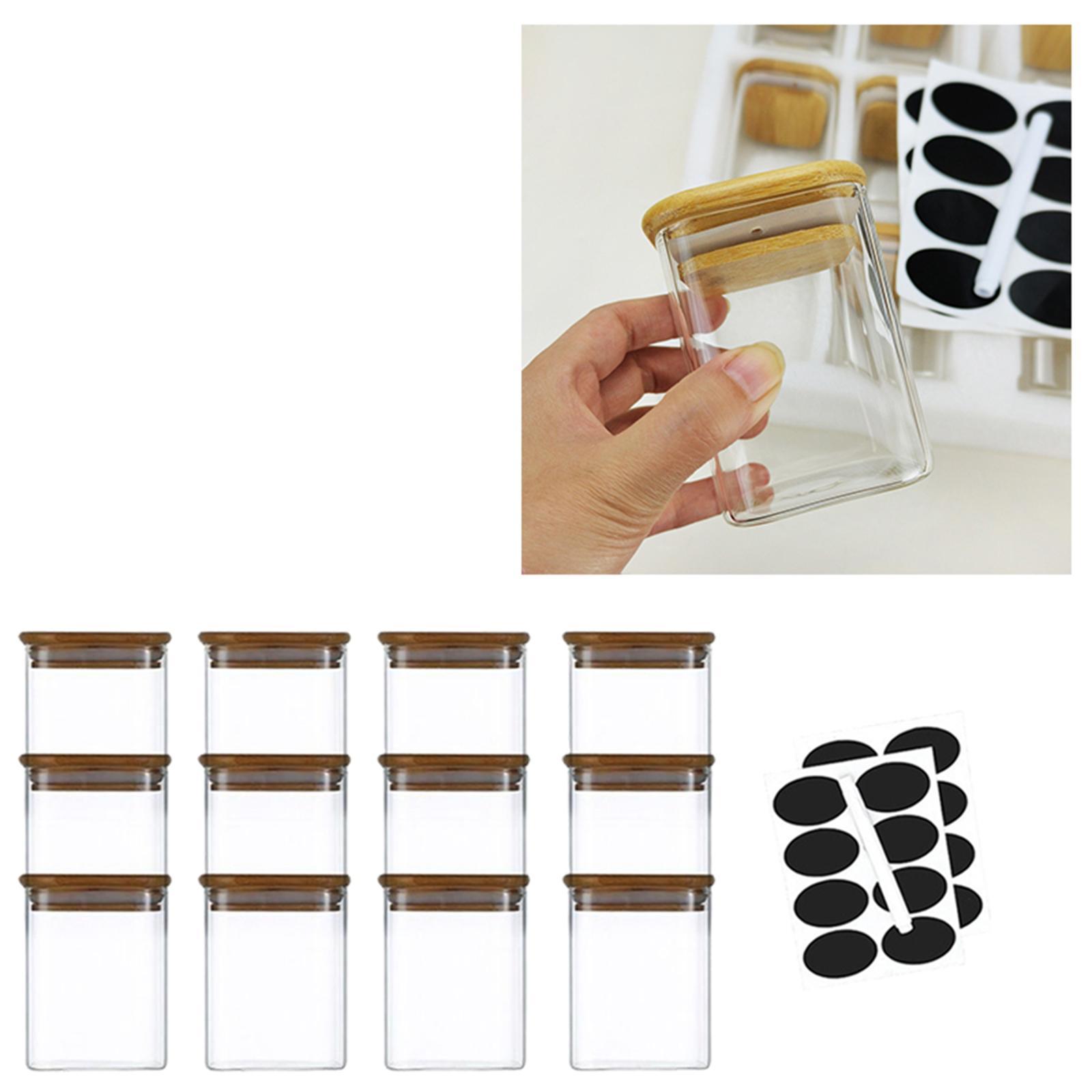 12Pcs Glass Food Storage Container Containers Set Kitchen Canister Jar
