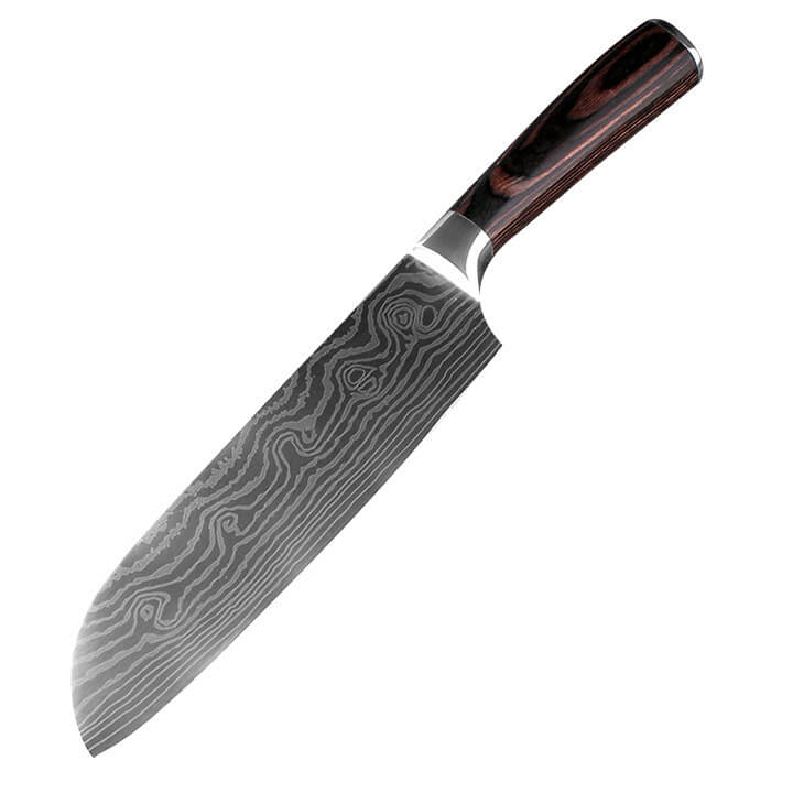 DAO BẾP NHẬT SANTOKU THÉP DAMASCUS MÃ FDT116