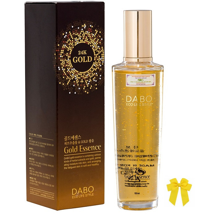 Serum tinh chất vàng 24k dưỡng da xóa xạm thâm Dabo Gold Essence Hàn quốc (150ml) và nơ