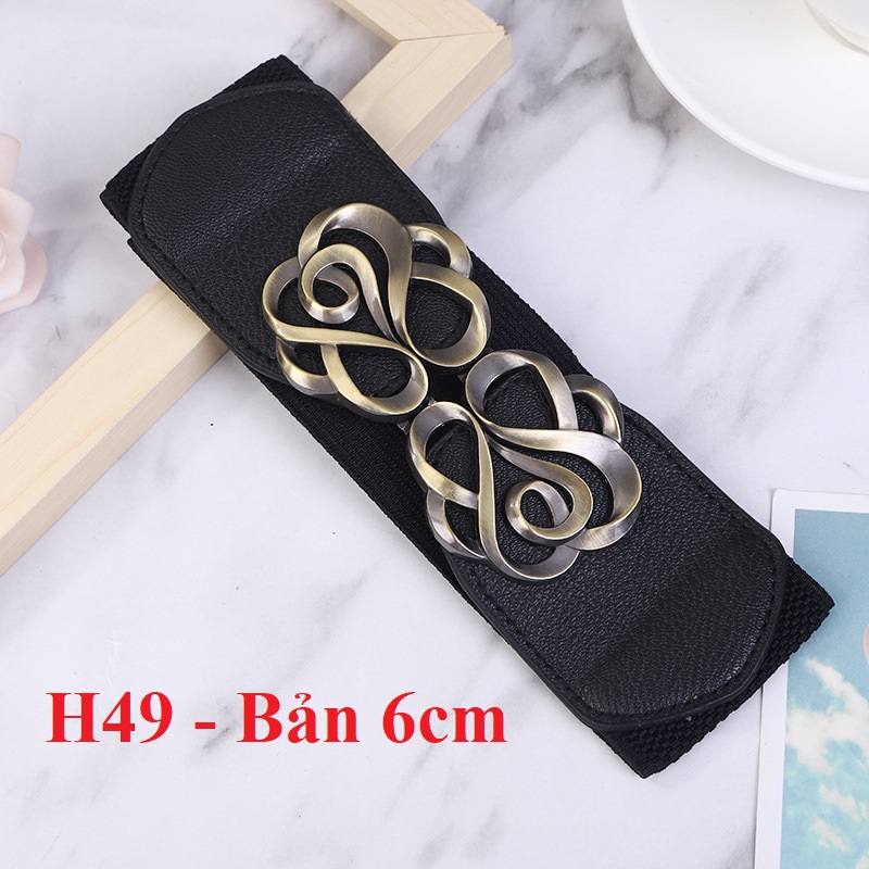 Đai váy thắt lưng nữ Xoắn đồng đen Bản 6cm H49