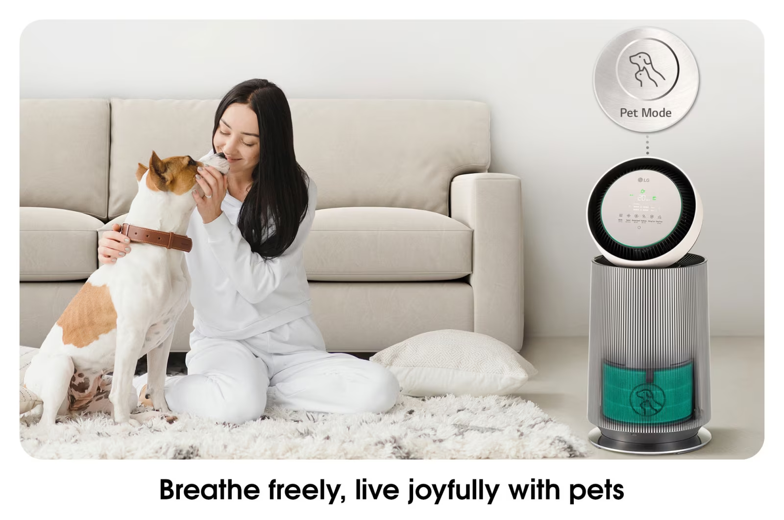 [Chỉ giao Miền Bắc/Nam] Máy lọc không khí LG PuriCare360 Alpha PET 1 tầng Lọc không khí 360˚- AS65GDBY0.ABAE - Hàng Chính Hãng