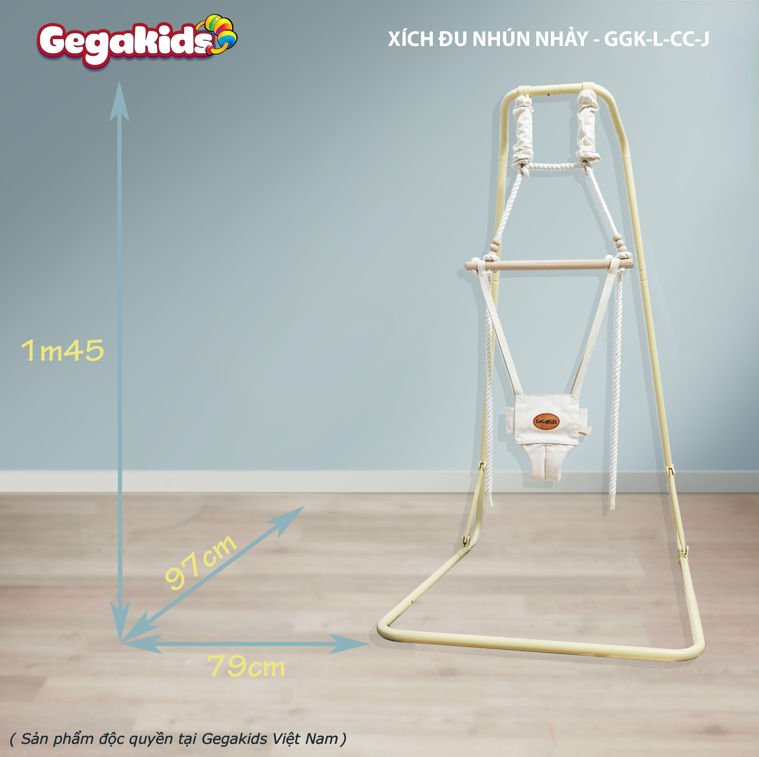 GEGAKIDS - Xích đu nhún nhảy cho BÉ - Kiểu dáng CHÂU ÂU - Mã GGK-L-CC-J