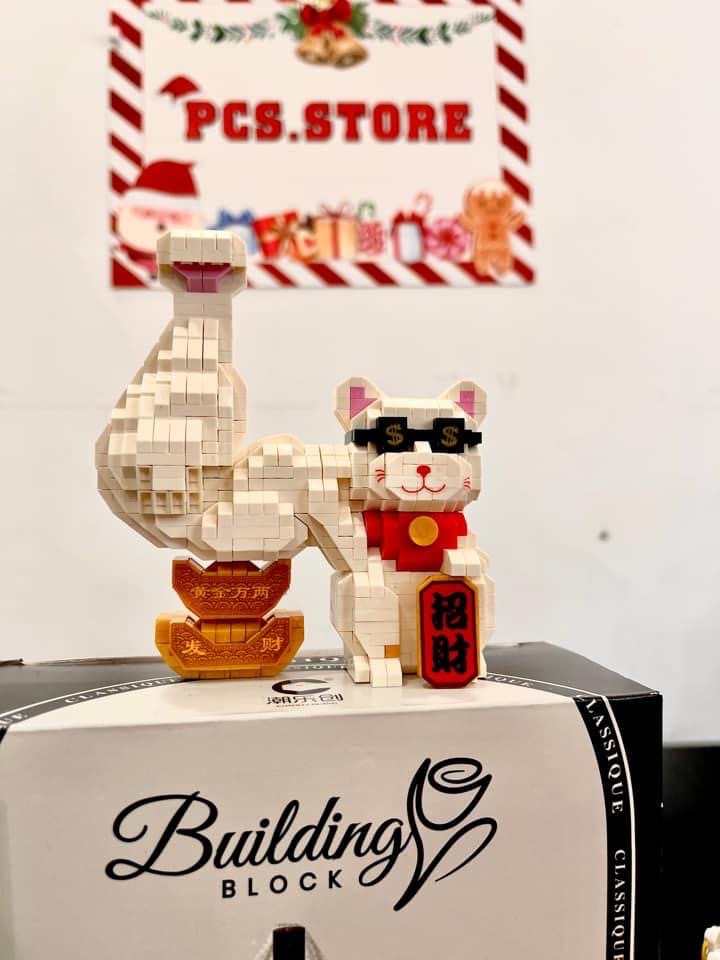 Đồ Chơi Lắp Ráp Mô Hình Mèo Thần Tài May Mắn Tay To - PCS STORE