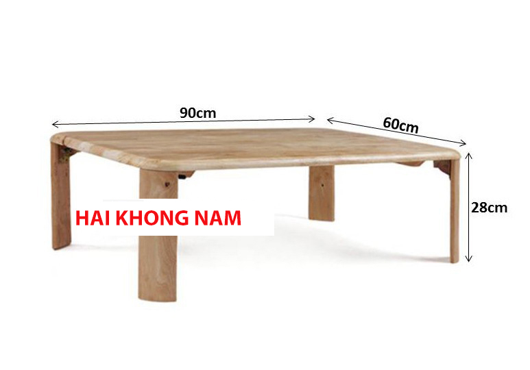 Bàn Gấp Gọn Gỗ Cao Su 60cm x 90cm