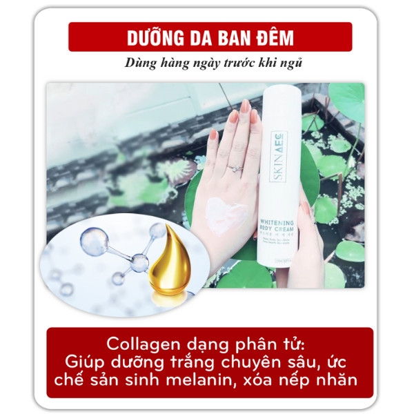 Skin AEC Whitening Body Cream Kem Dưỡng Trắng Da Ban Đêm  – Dưỡng Trắng Từ Bên Trong