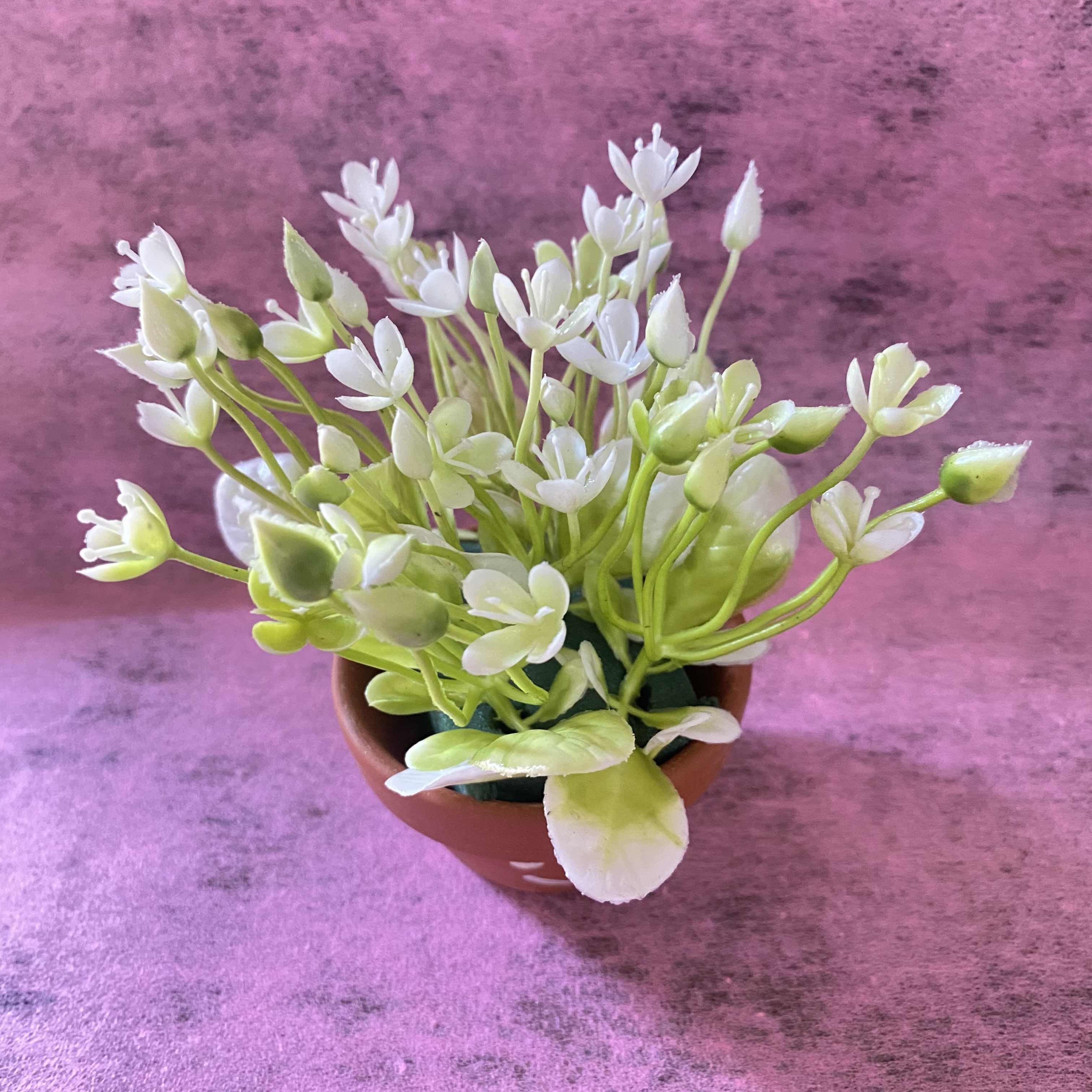 Chậu hoa điểm handmade trang trí mini, kèm chậu -8cm -12cm