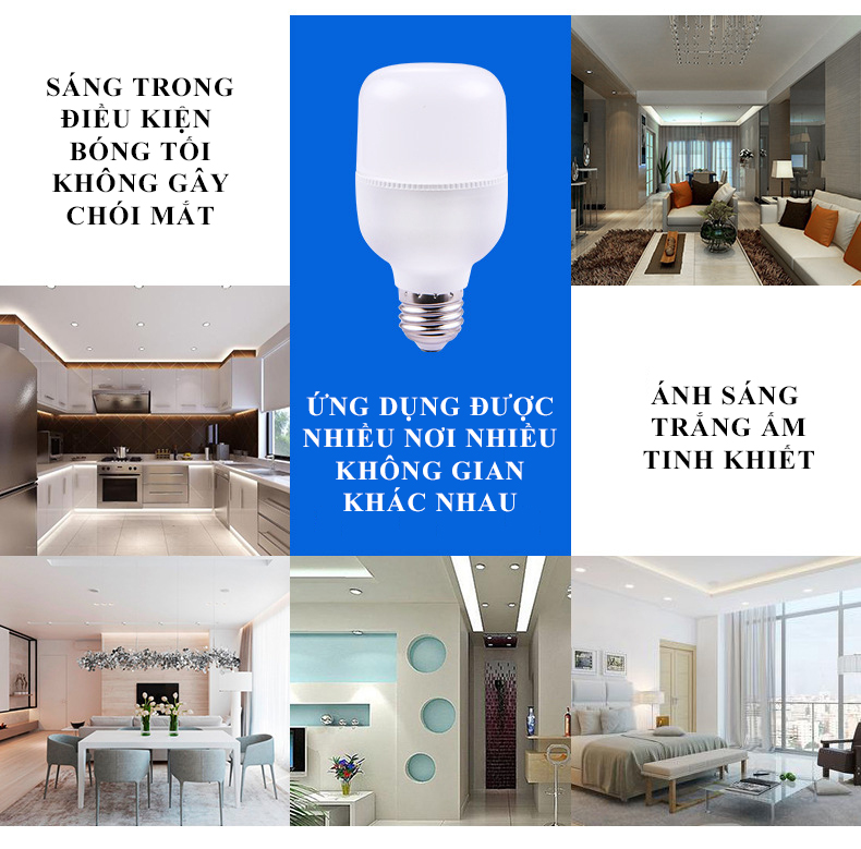 Bộ 10 bóng đèn led trụ 15W siêu sáng , tiết kiệm , tiện lợi cao cấp ( ÁNH SÁNG TRẮNG )