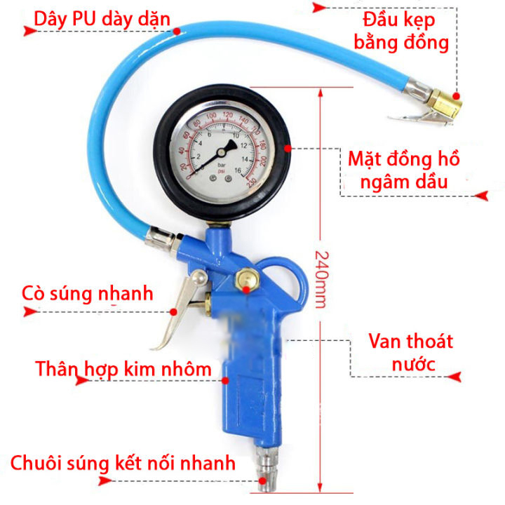 Đồng hồ bơm hơi dành cho ô tô , xe máy - TKB8629