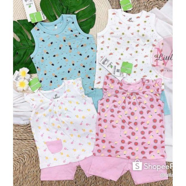 Bộ sát nách Lullaby cotton vân thoáng NH33B , bộ ba lỗ bé trai cao cấp chính hãng