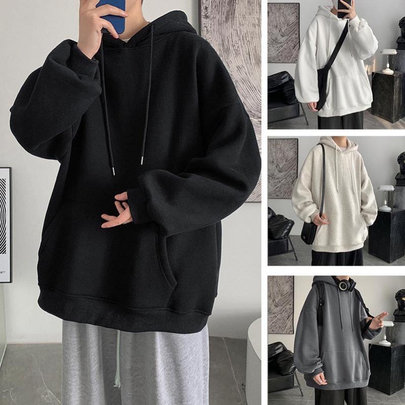 Sỉ - Áo Hoodie Trơn ̂ ́ Áo nỉ hoodie nam nữ fom rộng