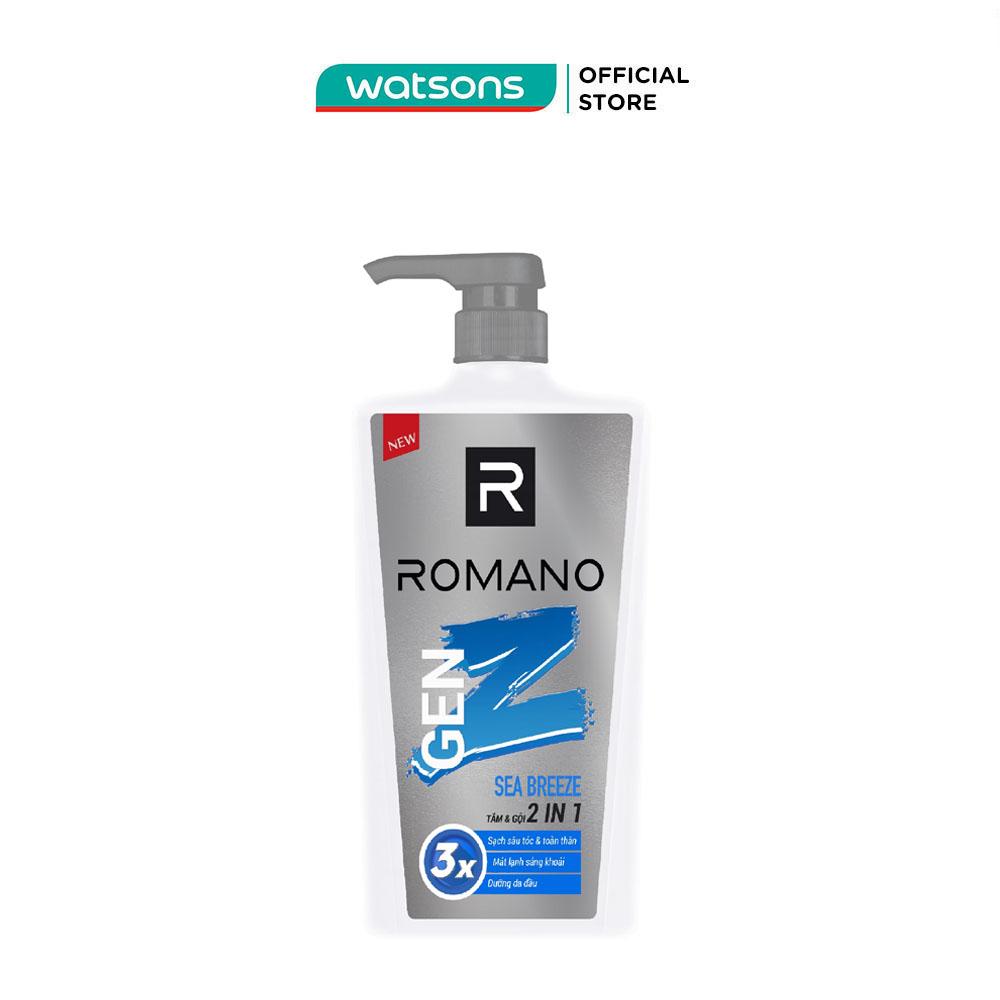 Tắm &amp; Gội 2 In 1 Romano Gen Z Sea Breeze 610g