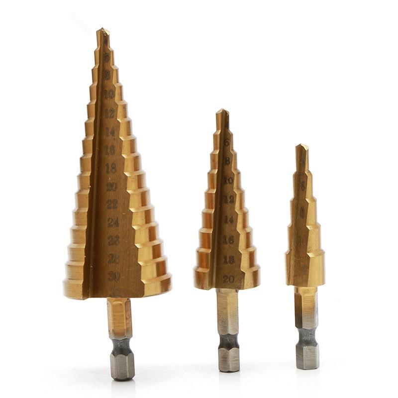 Mũi Khoan Tháp Mạ Titan Chuôi Lục Giác