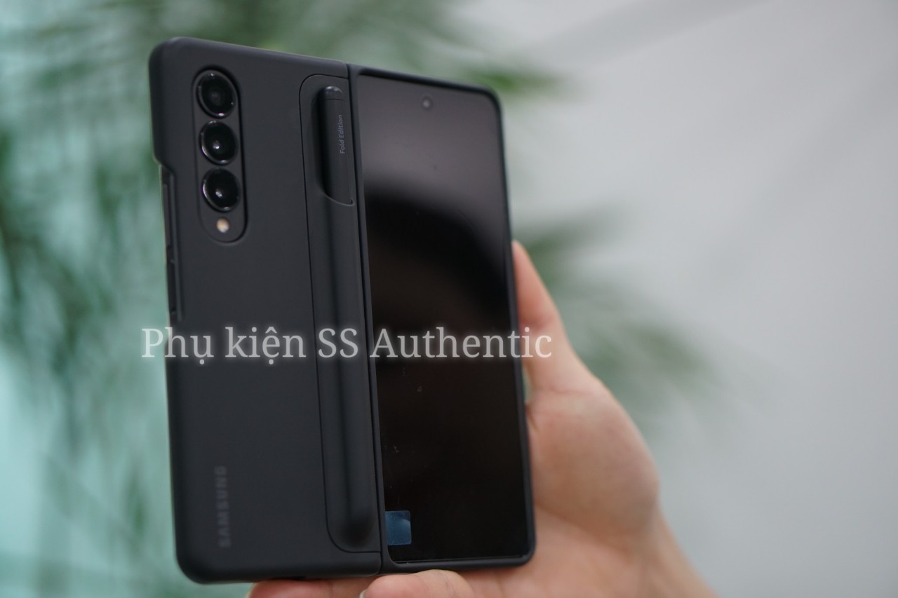 Ốp lưng Samsung Fold 4 kèm Bút Spen & Chân Đứng - màu đen - Hàng Chính hãng