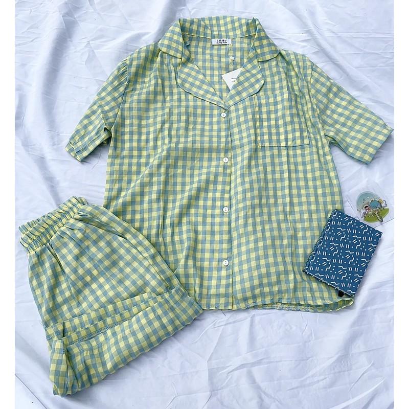 Bộ ngủ kẻ karo pijama