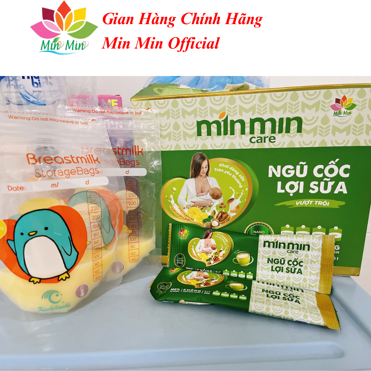 Ngũ Cốc Lợi Sữa Min Min Care (1 Hộp 500gr - 25 gói) Chuyên Lợi Sữa và Phục Hồi Sức Khỏe Sau Sinh