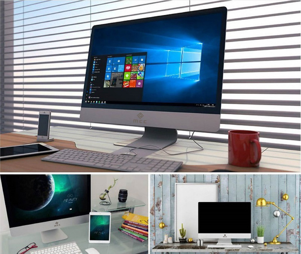 Bộ PC All in ONE (AIO) MCC3941 Home Office Computer CPU G3900/ DDR4 4G/ SSD120G/ Wifi/ Camera/ 22inch -  hàng chính hãng