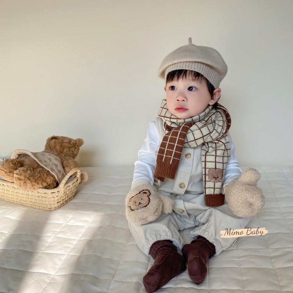 Bao tay len hình gấu, găng tay phong cách hàn quốc cho bé BT01 Mimo Baby