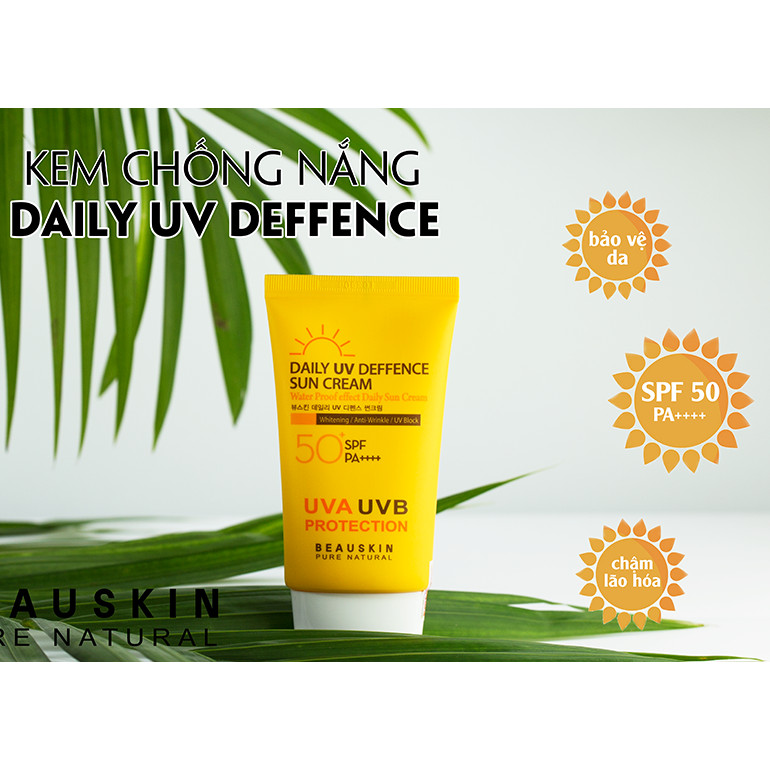 Kem chống nắng kiểm soát dầu Beauskin Daily Defense Sun Cream Hàn Quốc 50ml tặng kèm móc khoá