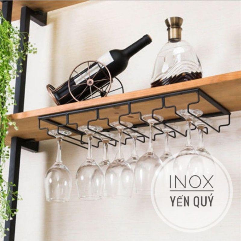 Giá Treo Ly Vang Gắn Tủ Bếp Tiện Lợi màu đen