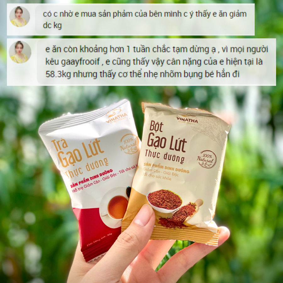 Combo 2 Set Bột Trà Gạo Lứt Giảm Cân Thực Dưỡng - Vinatha