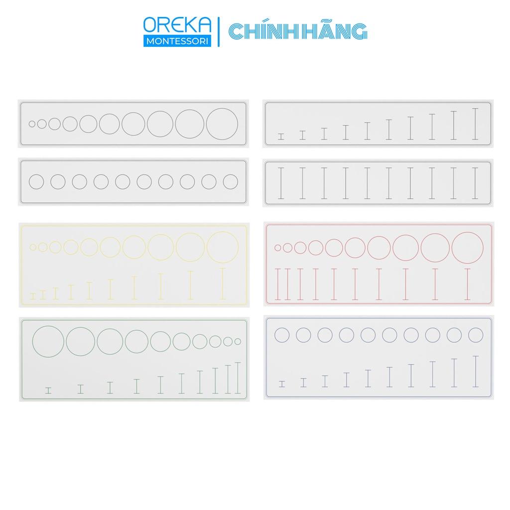 Bộ Thẻ Giáo Cụ Oreka Montessori Ghép Cặp Đường Kính và Chiều Cao - 0310320