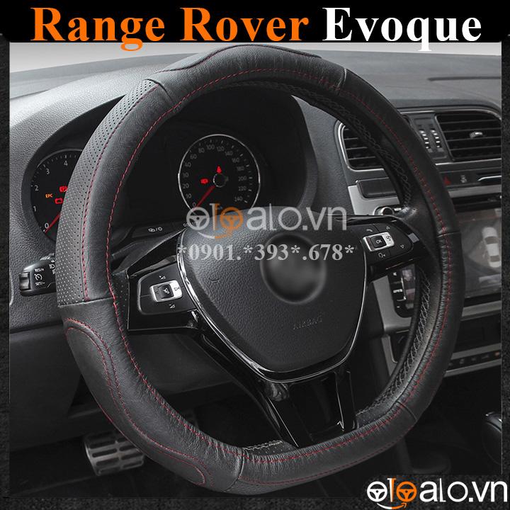 Bọc vô lăng D cut xe ô tô Range Rover Evoque volang Dcut da cao cấp - OTOALO - Đen chỉ đỏ