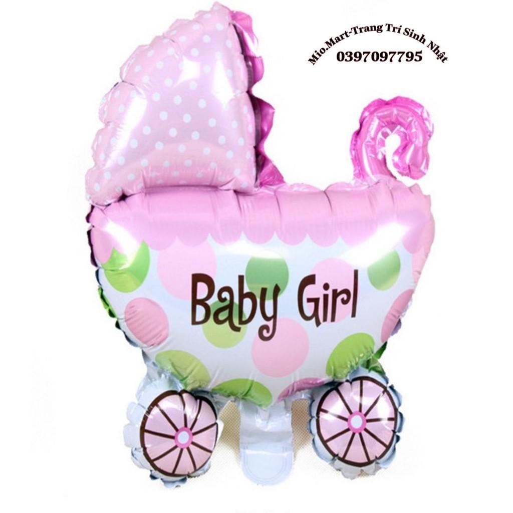 Bóng Bay Hình Chiếc Nôi Màu Hồng, Xanh Trang Trí Sinh Nhật Cho Bé BB93