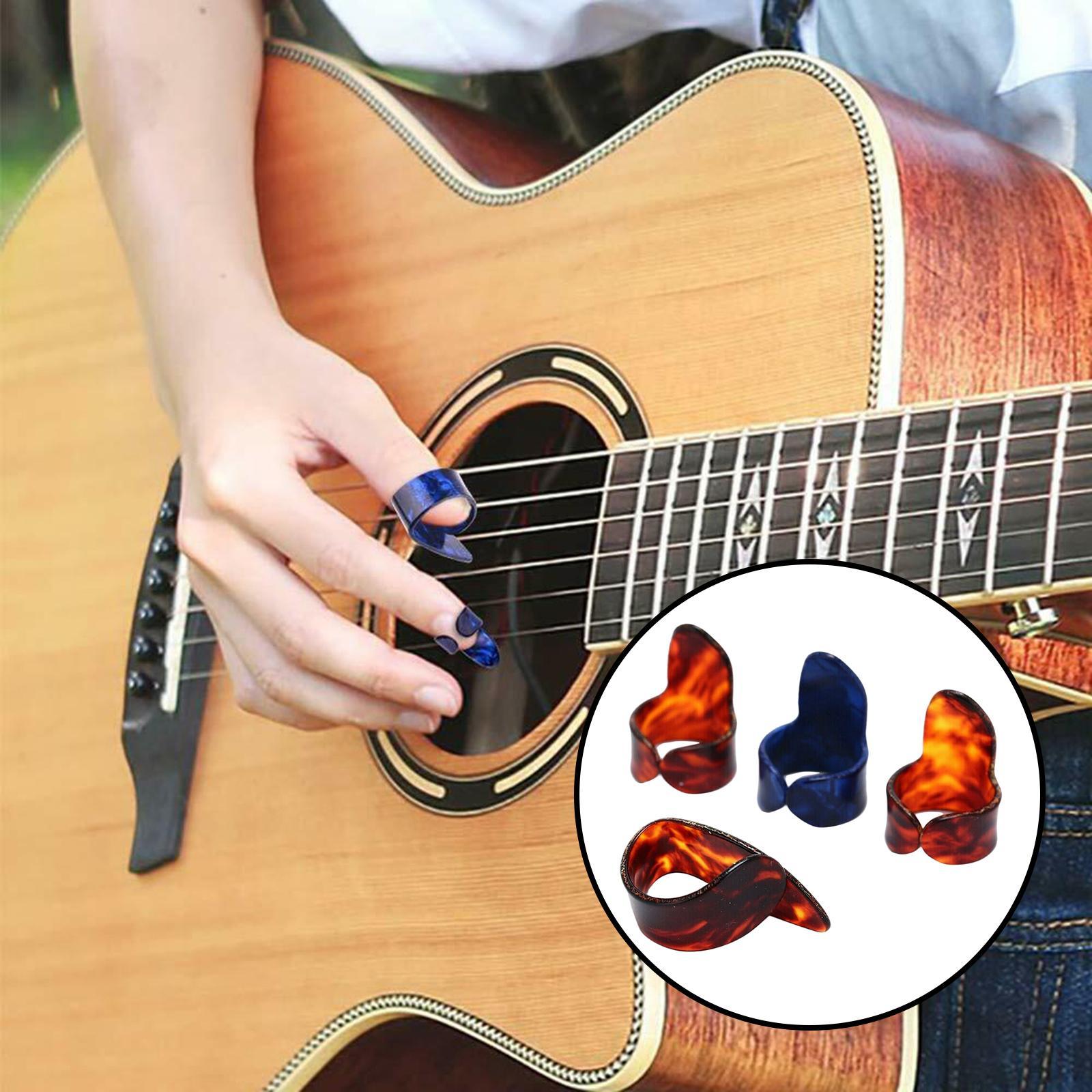 4x Thumb Finger Guitar Picks Guitar Plectrums Picks Bass Acoustic Guitar