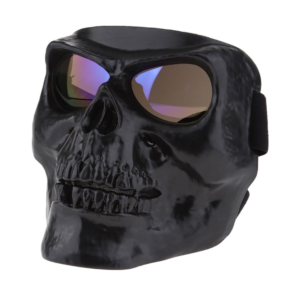 Motorbike Helmet Skull Monster Bones Demon Visor Full Face Mask Halloween