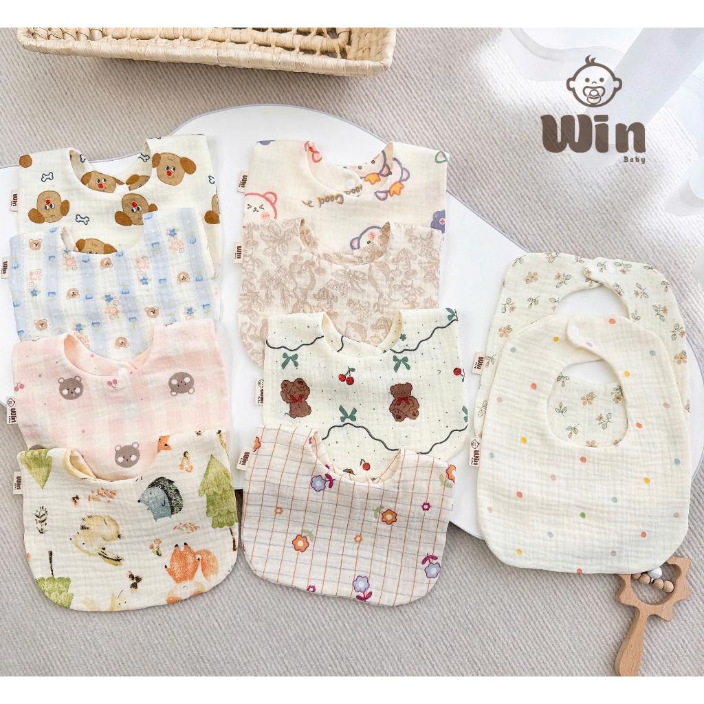 Yếm Vải Xô Muslin 4 Lớp Mềm Mịn, Thấm Hút Tốt Cho Bé Từ Sơ Sinh
