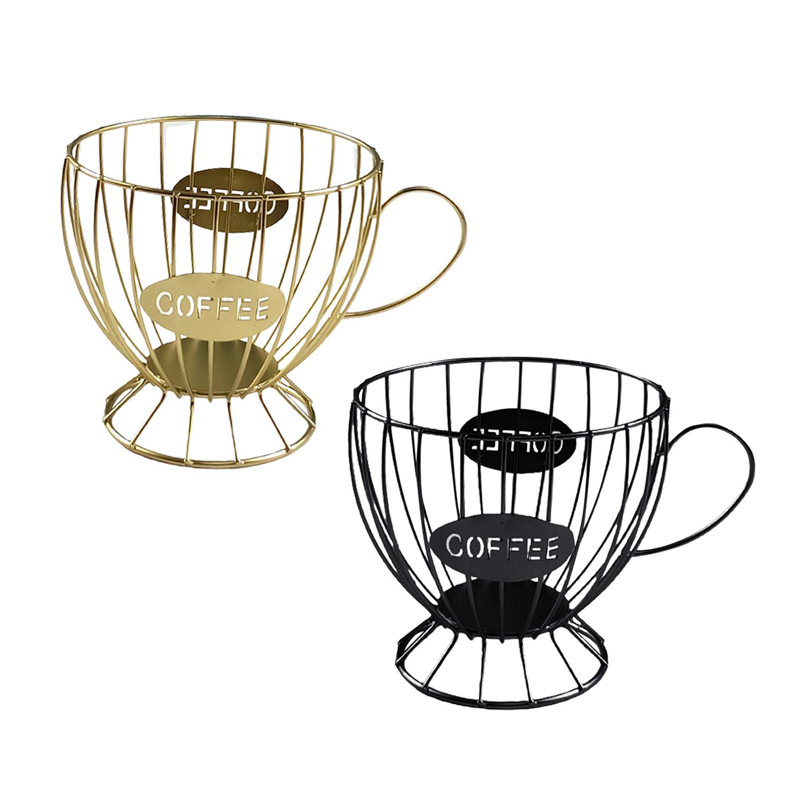 2x Kitchen Basket Organizer with Holder for Large Capacity Coffee Capsules