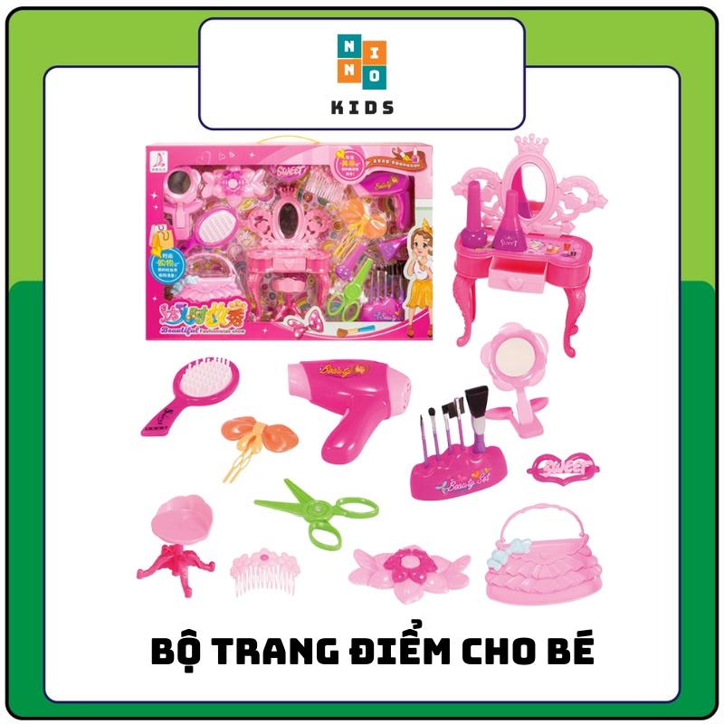 Bộ đồ chơi trang điểm cho bé gái, bộ hộp bàn trang điểm cho trẻ em 2 3 4 5 tuổi