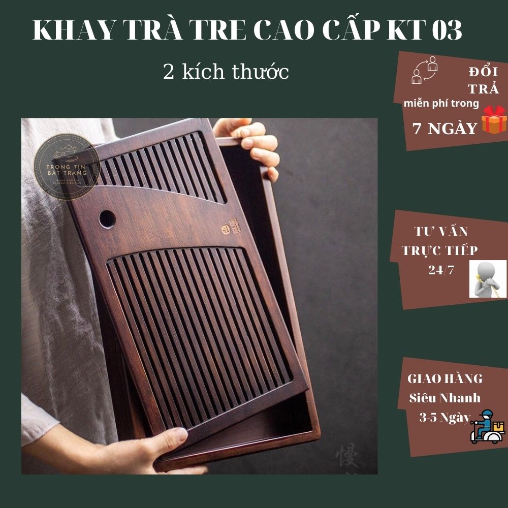 Khay Trà Tre Cao Cấp Chữ Nhật KT 03