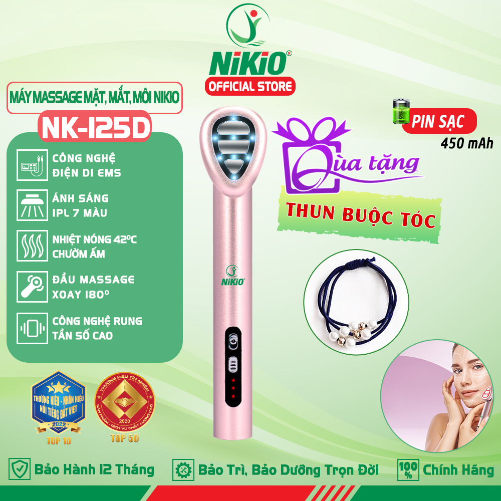 Máy massage mắt môi Nikio NK-125D - Thiết bị làm đẹp đa năng, công nghệ EMS, IPL, rung và nhiệt nóng