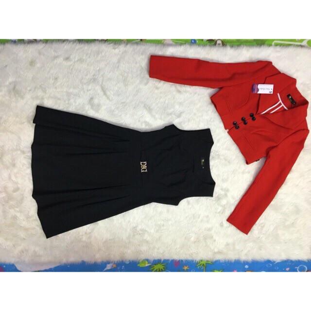 Set Áo khoác Croptop +đầm liền cao cấp SV17