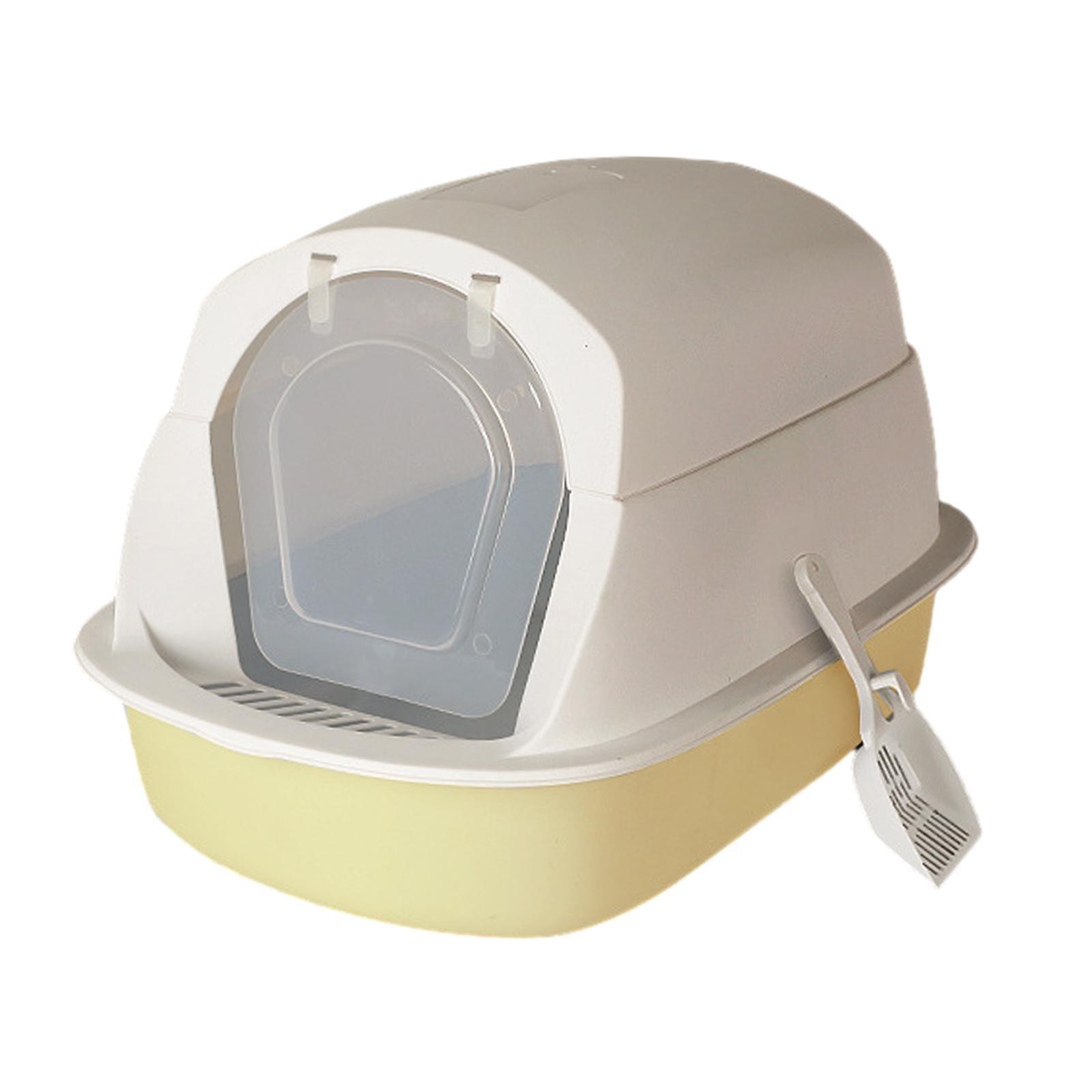 Hooded Cat Litter Box with Lid Cat Litter Tray Enclosed and Covered Cat Toilet Large Cat Litter Box for Indoor Cats with Door Pet Litter Box