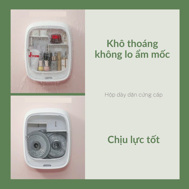 Tủ đựng mỹ phẩm treo tường chịu lực- Kệ đựng mỹ phẩm , tủ thuốc dán tường tiện lợi - hộp đựng đồ tiết kiệm không gian - Chống nước, bụi, côn trùng