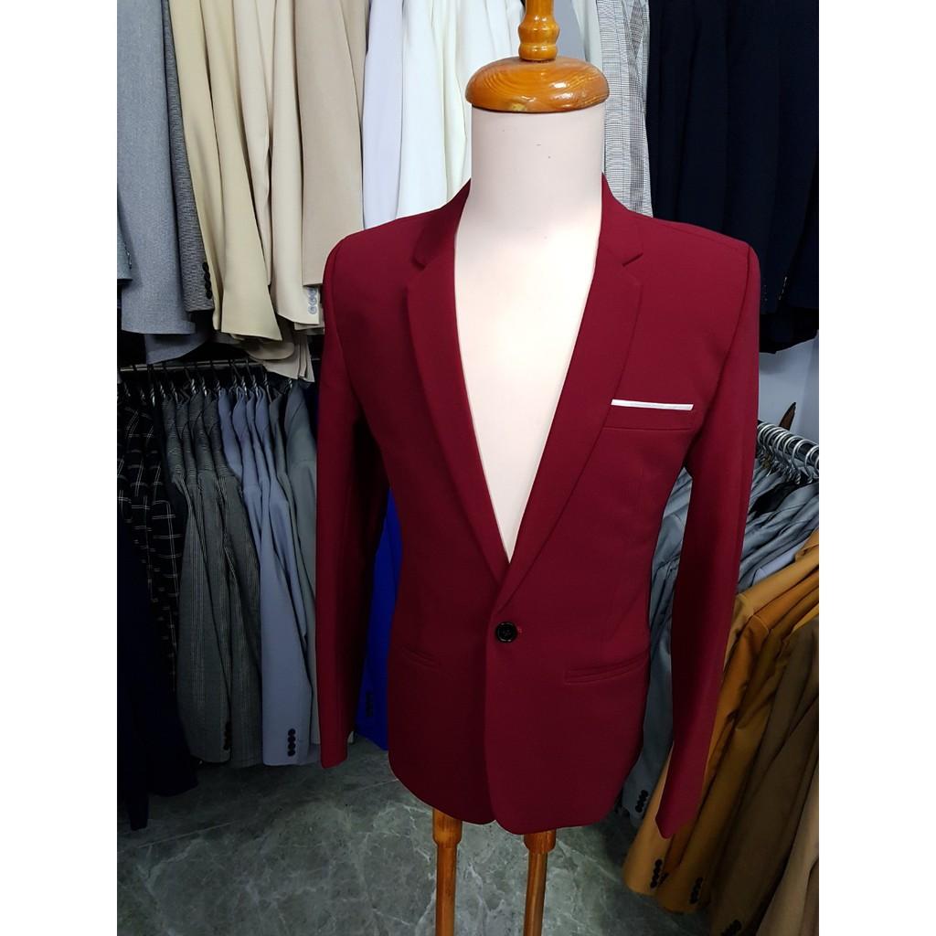 Áo vest nam form ôm body màu đỏ đô chất vải dày mịn co giãn