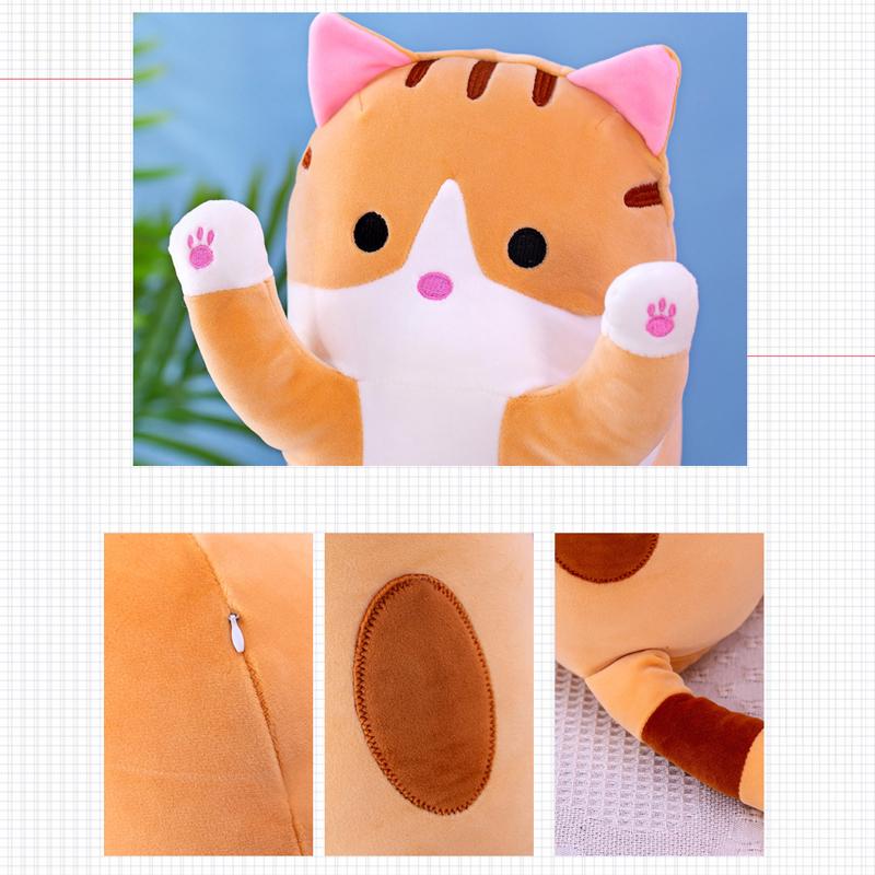 Ngủ Trưa Văn Phòng Ngủ Vỏ Gối 50CM Mềm In Dài Mèo Bạn Trai Gối Sang Trọng Đồ Chơi Nhồi Bông Bé Gái Tặng Búp Bê Dành Cho trẻ Em Mèo Gối