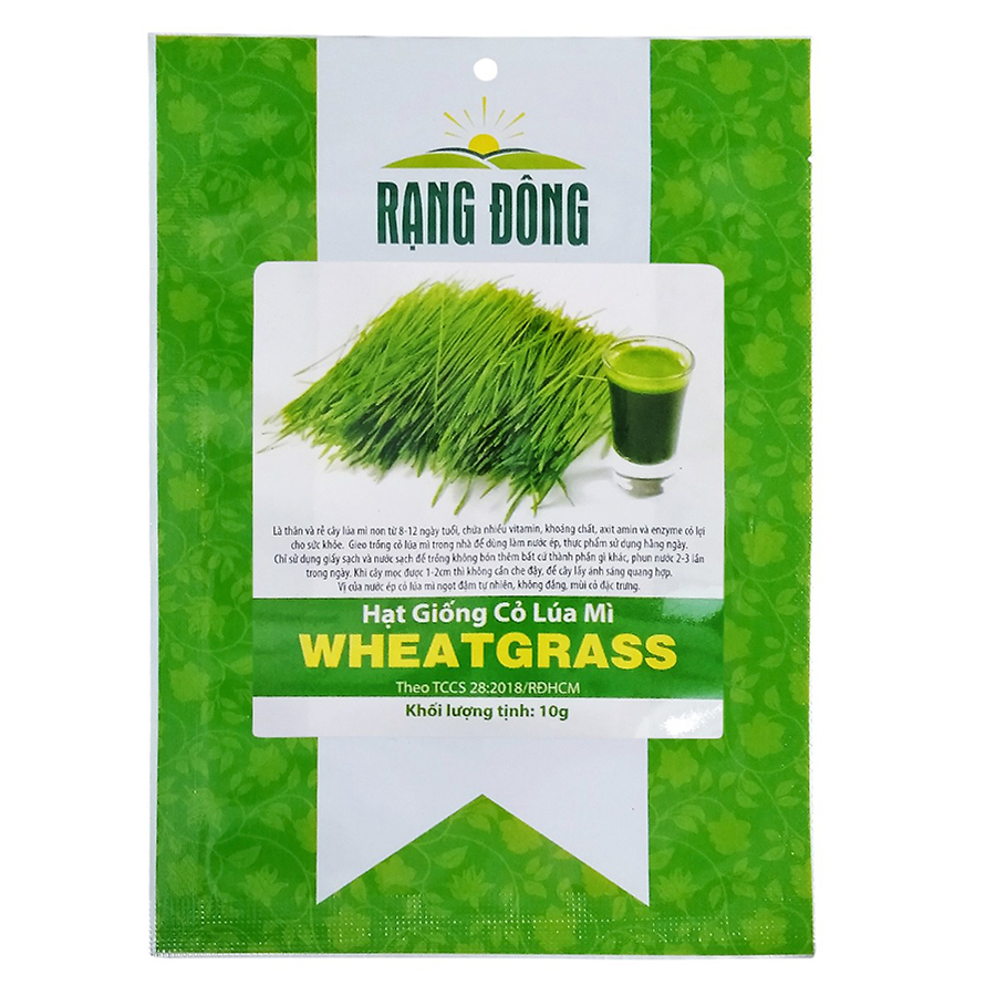 Bộ 5 túi 10g Hạt Giống Cỏ Lúa Mì Đỏ Wheatgass Rạng Đông Cỏ Mèo (Triticum aestivum)