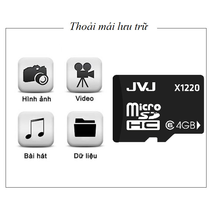 Thẻ nhớ microSDHC JVJ 4G C10 - Thẻ nhớ tốc độ cao